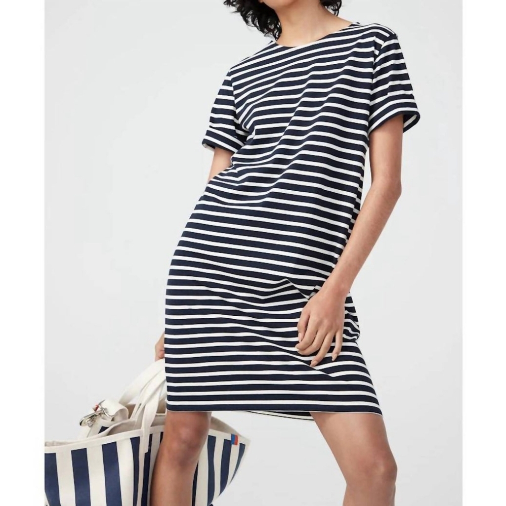 Kule - Stripe Tee Dress Navy/Cream Size Small - Picture 2 of 8